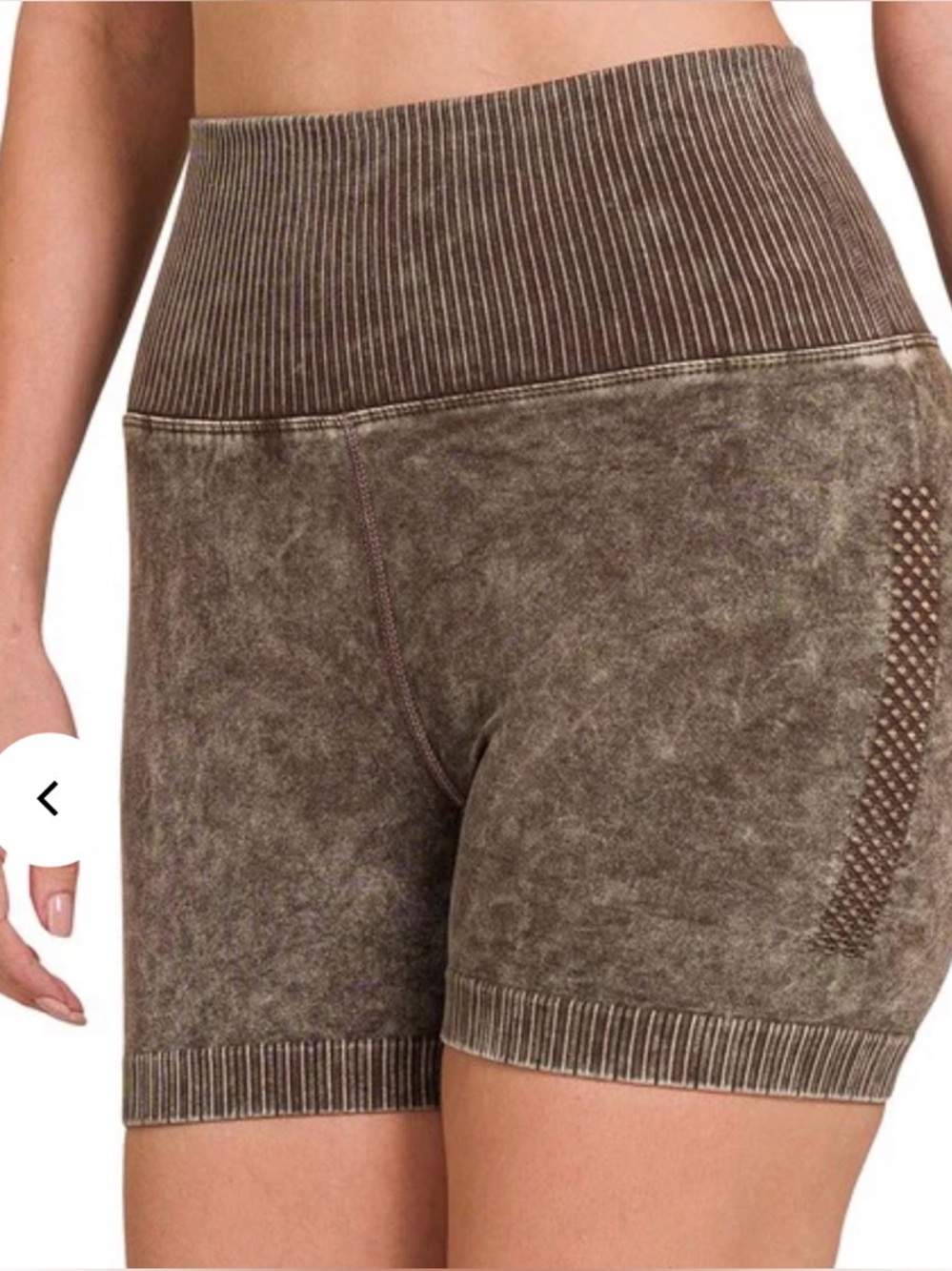 Zenana High-Waist Boutique Biker Women's Shorts L/XL color: Brown
